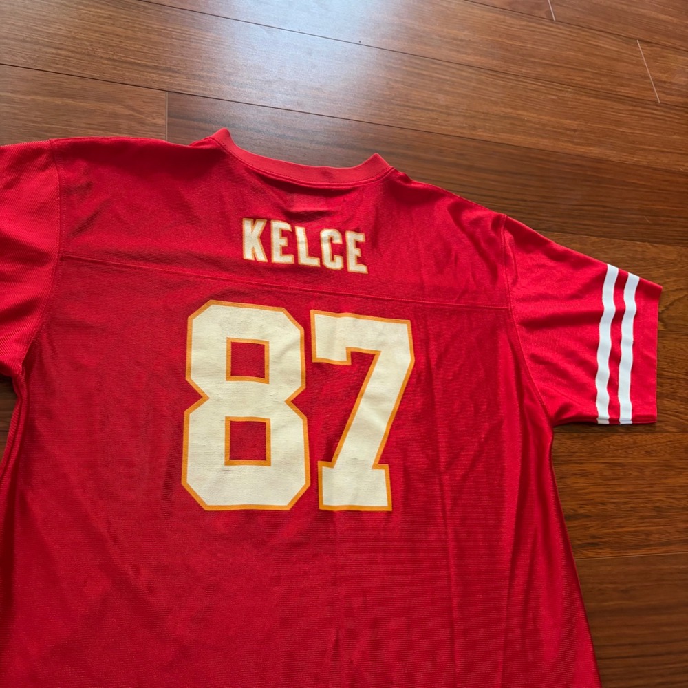 NFL Team Apparel Kansas City Chiefs Travis Kelce 87 Red White Football Jersey